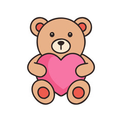 teddy bear with heart icon, teddy bear with heart vector illustration-simple illustration of teddy bear with heart, perfect for teddy bear with heart logos and icons