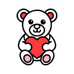 teddy bear with heart icon, teddy bear with heart vector illustration-simple illustration of teddy bear with heart, perfect for teddy bear with heart logos and icons