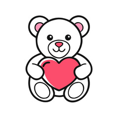 teddy bear with heart icon, teddy bear with heart vector illustration-simple illustration of teddy bear with heart, perfect for teddy bear with heart logos and icons