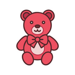 teddy bear with bow icon, teddy bear with bow vector illustration-simple illustration of teddy bear with bow, perfect for teddy bear with bow logos and icons