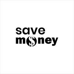Save Money Coin Logo. Modern Black Dollar Currency Icon for Finance, Investment, Banking, Payment, Savings, Market, and Business. Simple Vector Design for Profit, Income, and Financial Services