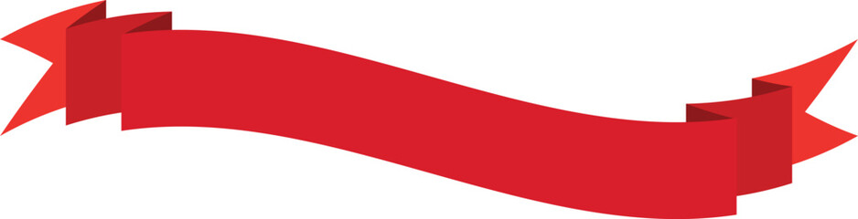 Red Ribbon Banner Icon - Vector Decorative Labels and Badges