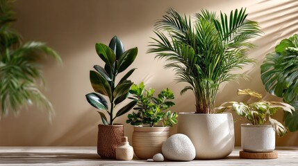Variety of indoor house plants