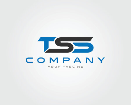TSS monogram modern logo design blue black combination simple company vector template identity