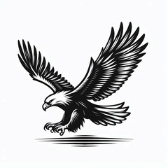 Fototapeta premium Soaring Eagle Bold Black and White Graphic Design