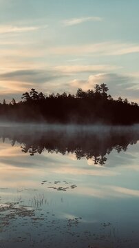 Breathtaking sunset over a remote lake in Temagami, deep in the Ontario wilderness
