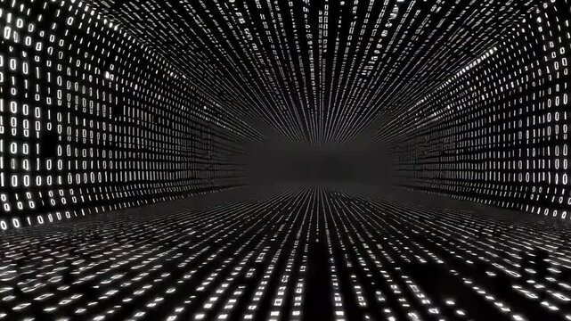 Binary code tunnel background