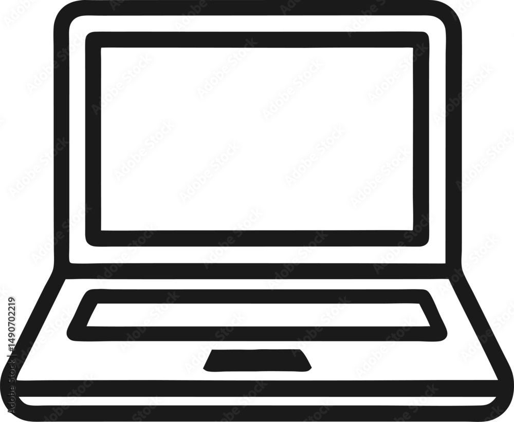 Poster laptop icon vector set. portable computer device and notebook concept.