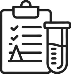 Clinical analysis result icon, lab blood test, medicine report, medical check up, health check. Vector icon isolated on white background.