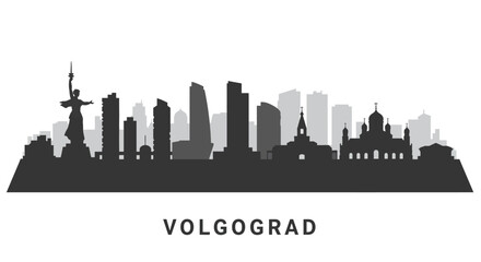 Fototapeta premium Volgograd Skyline Cityscape Silhouette.