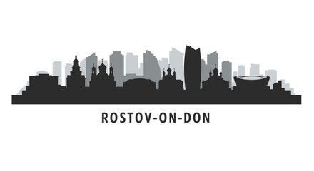 Naklejka premium RostovonDon City Skyline Silhouette. (1)