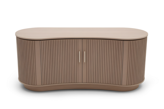 A wooden modern cabinet wardrobe isolated on white or transparent background