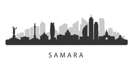 Naklejka premium Samara City Skyline Silhouette.