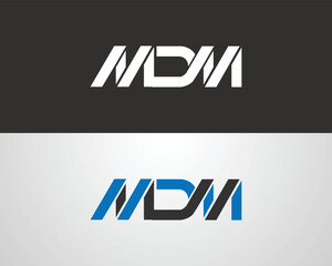 MDM letter monogram logo design vector template for brand identity and business
