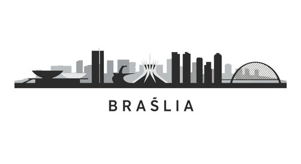 Obraz premium Braslia Skyline with Brazil Cityscape, and Urban Vector.