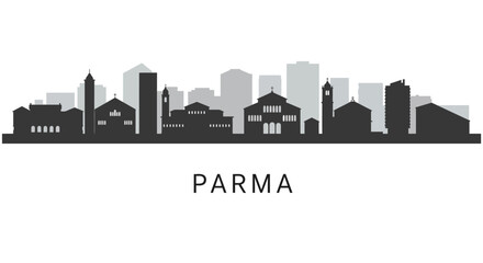 Naklejka premium Parma Italy Skyline Cityscape Vector Illustration.