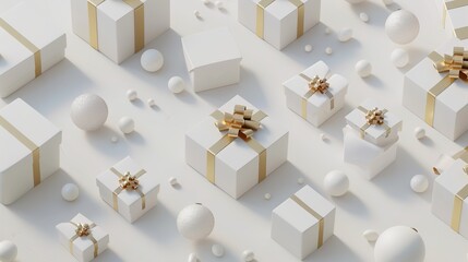 Timeless Elegance: Sleek White Minimalist Gift Box Backgrounds for Sophisticated Presentations