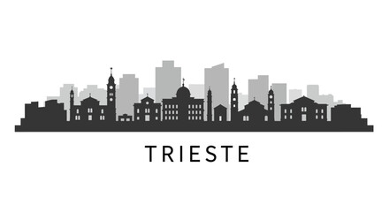 Trieste Italy Skyline with Cityscape Vector Illustration.