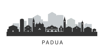 Fototapeta premium Padua Skyline Italy Cityscape Silhouette.