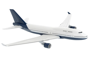 Obraz premium Explore Aviation, Commercial airplane flies through peaceful skies concept theme.