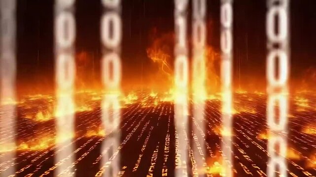 Burning code abstract