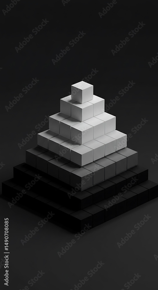 Aufkleber cube pyramid gradient stack 3d render abstract geometric background design element