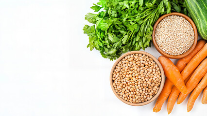 European Farm Produce &ndash; Carrots, Greens, Cucumber, and Grains for Healthy Eating, Fiber-Rich Diets, and Wellness Blog Backgroundsб healthy diet for diabetes management