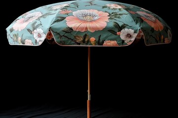 Elegant floral garden umbrella