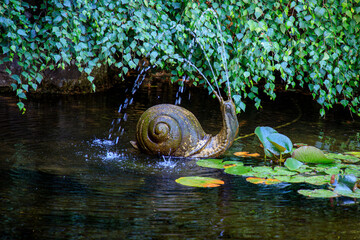 Snail Fountain in garden