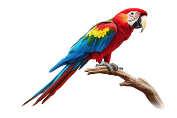 Fototapeta premium scarlet macaw perched On branch and Exotic Colors