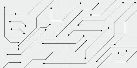Circuit board with various technology elements design. vector illustration