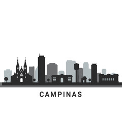 Fototapeta premium Campinas Brazil Skyline Silhouette.
