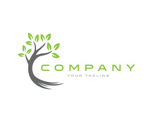 Elegant tree logo vector template for corporate identity branding and natural business concepts