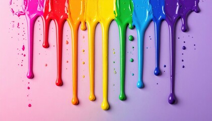Colorful Dripping Paint Rainbow Spectrum