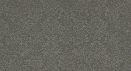 Fototapeta premium Dark Gray Damask Pattern Texture Seamless Background