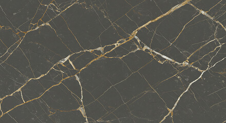 Dark Gray Marble Stone Texture with Golden Veins. Luxurious Natural Material Background Pattern for Design Projects.