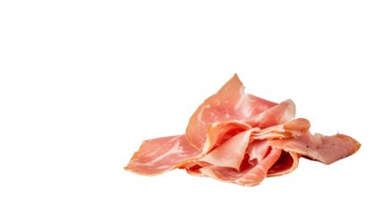 Sliced prosciutto ham on food photography culinary art minimalist style