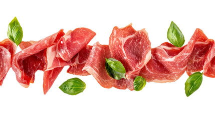 Sliced meat display culinary studio image with gourmet food horizontal view fresh ingredients