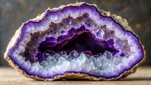 Amethyst crystal on a black background