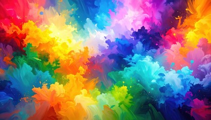 Abstract Colorful Paint Splashes