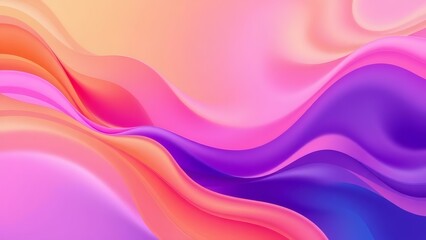 Fototapeta premium Experience a mesmerizing abstract background with flowing orange, purple, and cerulean hues, creating a vibrant and dreamy gradient perfect for captivating digital designs.