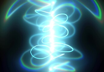 Kundalini Energy Spiral Animation Glowing Blue Rotating Light Column for Meditation and Ascension Practices.