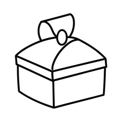 elegant wedding box drawing line art vector