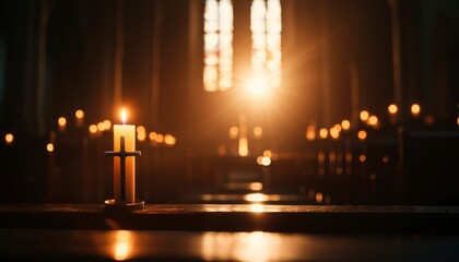 Church interior with candles