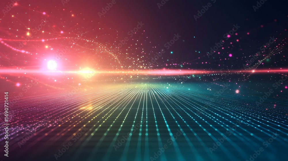 Poster vibrant abstract background with sparkles and light effects