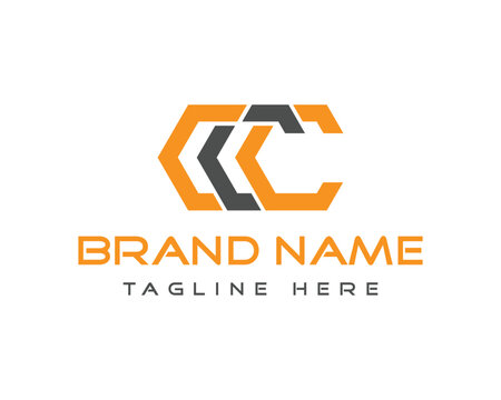 Abstract letter CCC logo design with interlocking shapes vector template for modern business identity branding