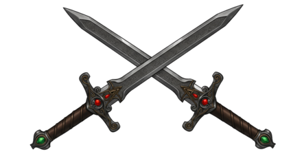 Crossed swords Gemadorned fantasy blades
