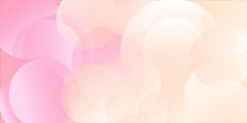 Minimalist banner background, pastel colorful, pink and yellow gradations. Circle effect style geometric, abstract background. Eps 10.