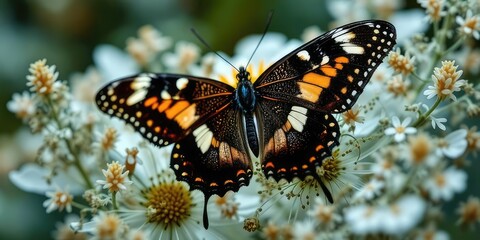 Fototapeta premium A Butterfly's Detailed Dance on White
