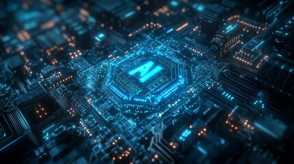 Fototapeta premium blue circuit board